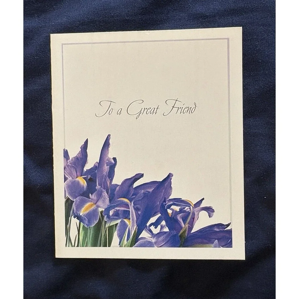 Friendship Card with White Envelope | Purple Flower design by Habitat